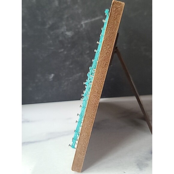 String Art Clipboard Aqua String House Heart Wood Frame Spring Note Clip Easel - Picture 7 of 10